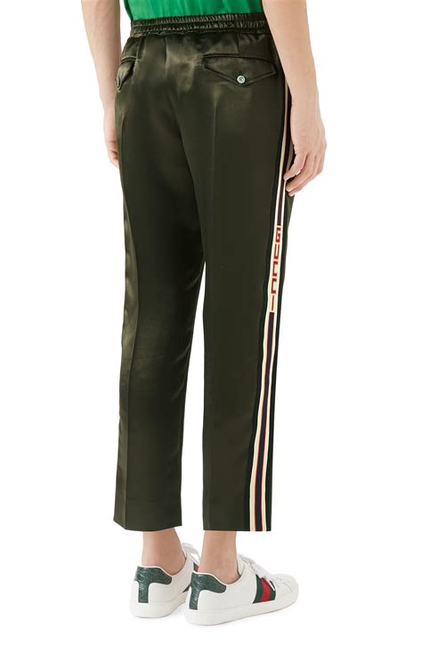 gucci skinny leather pants|Gucci track pants men.